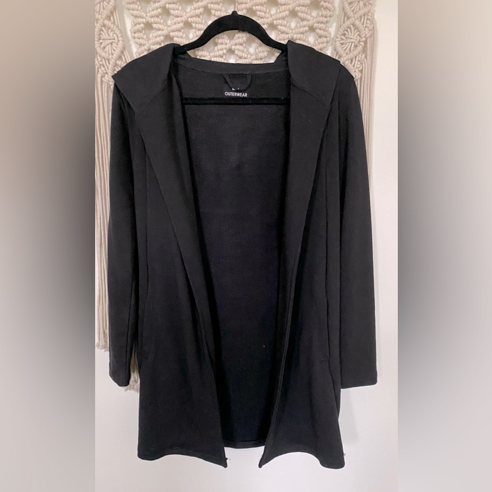 Long open hoodie thick sweater swag XS sinsay OUTWEAR black